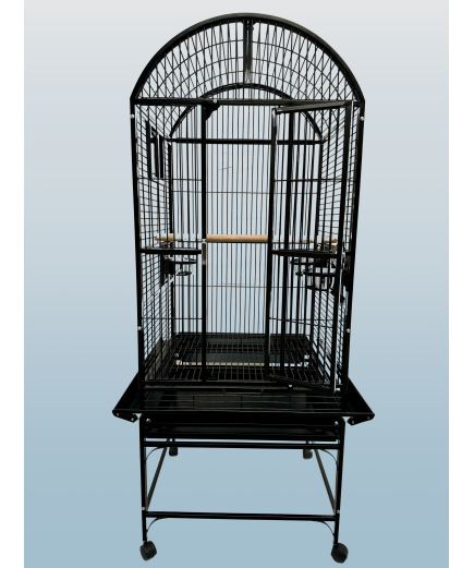 Parrot-Supplies Michigan Dome Top Parrot Cage Black